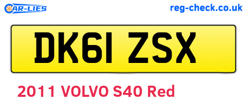 DK61ZSX are the vehicle registration plates.