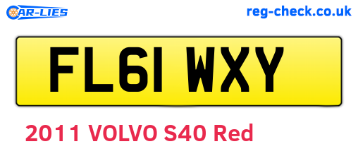 FL61WXY are the vehicle registration plates.
