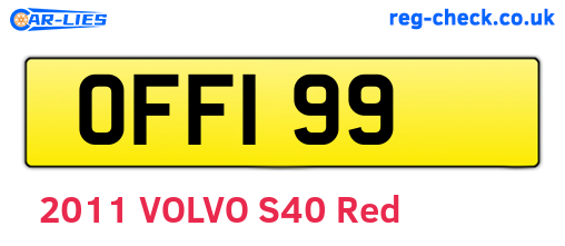 OFF199 are the vehicle registration plates.