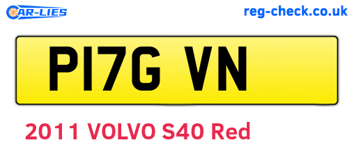 P17GVN are the vehicle registration plates.