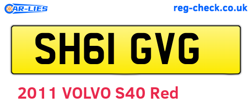 SH61GVG are the vehicle registration plates.