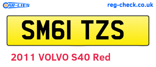 SM61TZS are the vehicle registration plates.