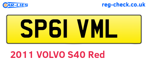 SP61VML are the vehicle registration plates.
