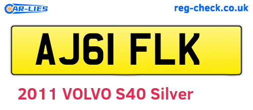 AJ61FLK are the vehicle registration plates.
