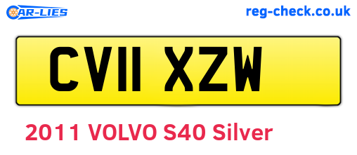 CV11XZW are the vehicle registration plates.