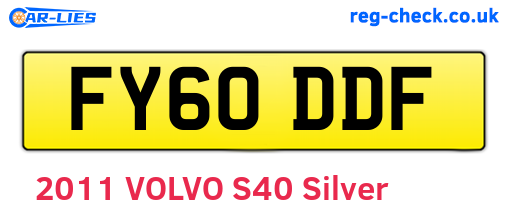FY60DDF are the vehicle registration plates.