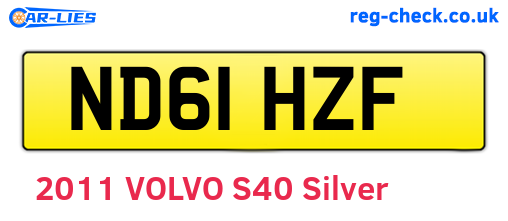 ND61HZF are the vehicle registration plates.