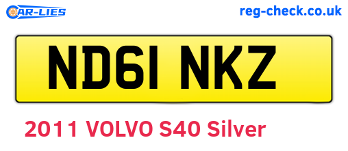ND61NKZ are the vehicle registration plates.