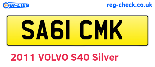 SA61CMK are the vehicle registration plates.