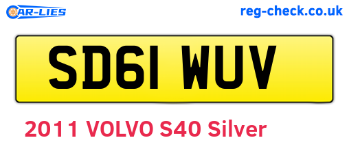 SD61WUV are the vehicle registration plates.