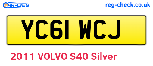 YC61WCJ are the vehicle registration plates.