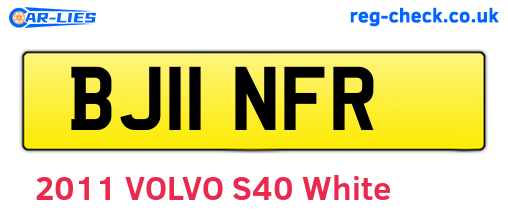 BJ11NFR are the vehicle registration plates.