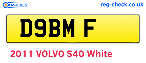 D9BMF are the vehicle registration plates.