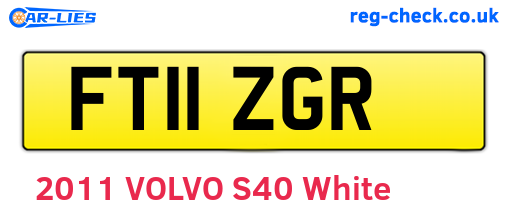 FT11ZGR are the vehicle registration plates.