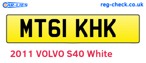 MT61KHK are the vehicle registration plates.
