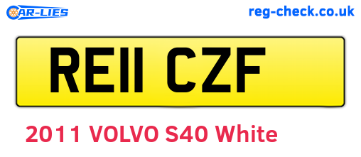 RE11CZF are the vehicle registration plates.