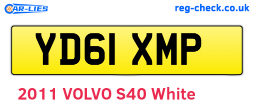 YD61XMP are the vehicle registration plates.