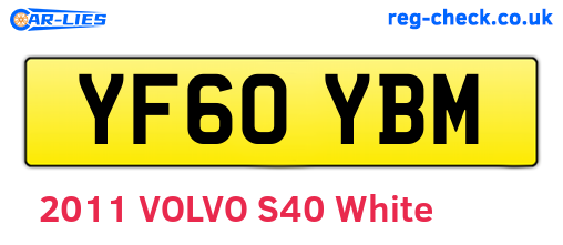 YF60YBM are the vehicle registration plates.