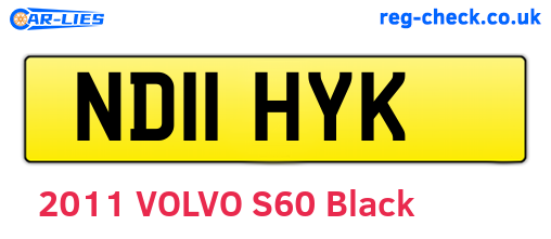 ND11HYK are the vehicle registration plates.