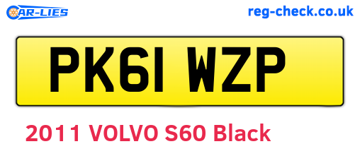 PK61WZP are the vehicle registration plates.