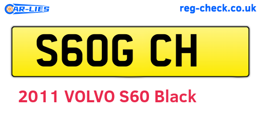 S60GCH are the vehicle registration plates.