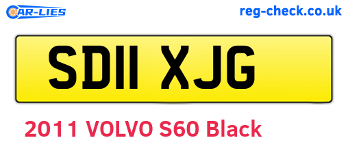 SD11XJG are the vehicle registration plates.