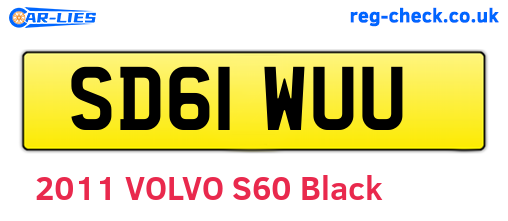 SD61WUU are the vehicle registration plates.