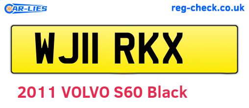 WJ11RKX are the vehicle registration plates.
