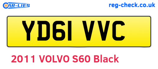 YD61VVC are the vehicle registration plates.