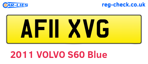 AF11XVG are the vehicle registration plates.