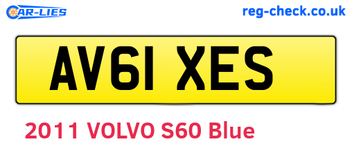 AV61XES are the vehicle registration plates.
