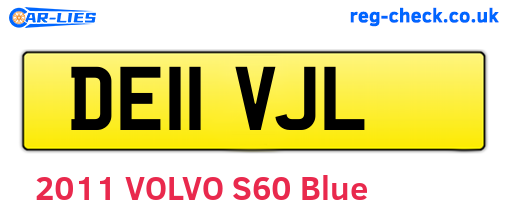 DE11VJL are the vehicle registration plates.