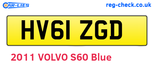 HV61ZGD are the vehicle registration plates.