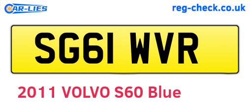 SG61WVR are the vehicle registration plates.