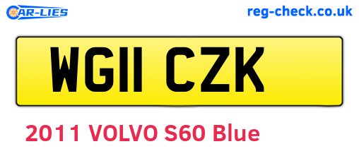 WG11CZK are the vehicle registration plates.