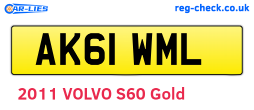 AK61WML are the vehicle registration plates.