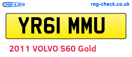 YR61MMU are the vehicle registration plates.