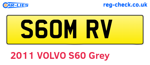 S60MRV are the vehicle registration plates.