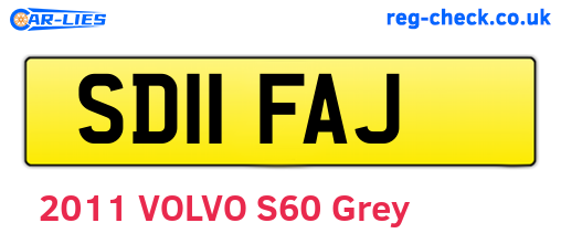 SD11FAJ are the vehicle registration plates.