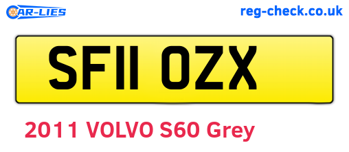 SF11OZX are the vehicle registration plates.