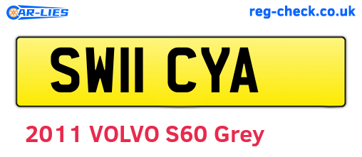 SW11CYA are the vehicle registration plates.