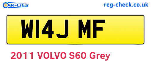W14JMF are the vehicle registration plates.