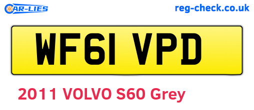 WF61VPD are the vehicle registration plates.