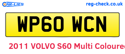 WP60WCN are the vehicle registration plates.