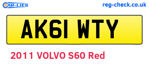 AK61WTY are the vehicle registration plates.
