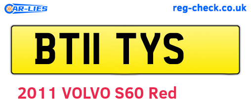BT11TYS are the vehicle registration plates.