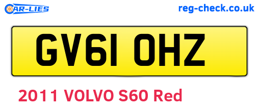 GV61OHZ are the vehicle registration plates.