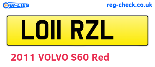 LO11RZL are the vehicle registration plates.