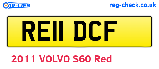 RE11DCF are the vehicle registration plates.