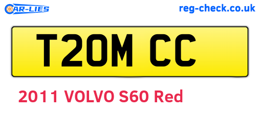 T20MCC are the vehicle registration plates.